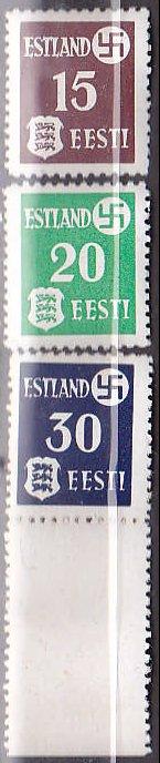 Estonia N3-5 1941 Numerals Cpl MNH
