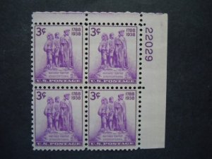 1938 #837 3c Northwest Territories Plate Block #22029 UR MNH OG VF