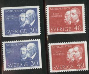 SWEDEN Scott 689-692 MH* 1965 Nobel Prize winner set