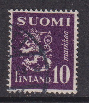 Finland    #261  used  1947  Lion  10m purple