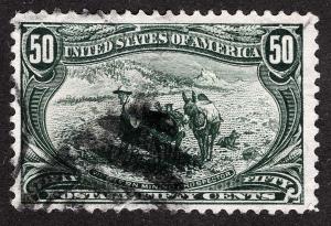 US Sc 291 Green 50¢ Duplex Cancel