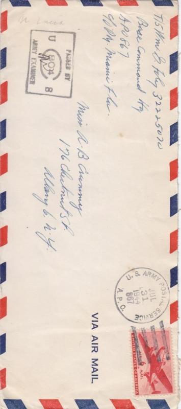 1944, APO 867, Vieux Fort, St. Lucia, Censored, #12 (M2321)