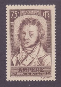 France 306 MNH 1936 75c Brown André Marie Ampère - Scientist by Louis Boilly