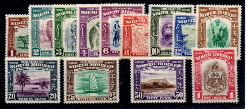 NORTH BORNEO SG303/15 1939 SHORT SET TO $1 MTD MINT