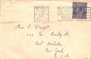 ac6709 - AUSTRALIA - POSTAL HISTORY -   COVER from BRISBANE  to the USA  1937