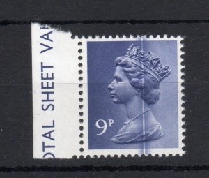 9p MACHIN MOUNTED MINT + PRINTING VARIETY