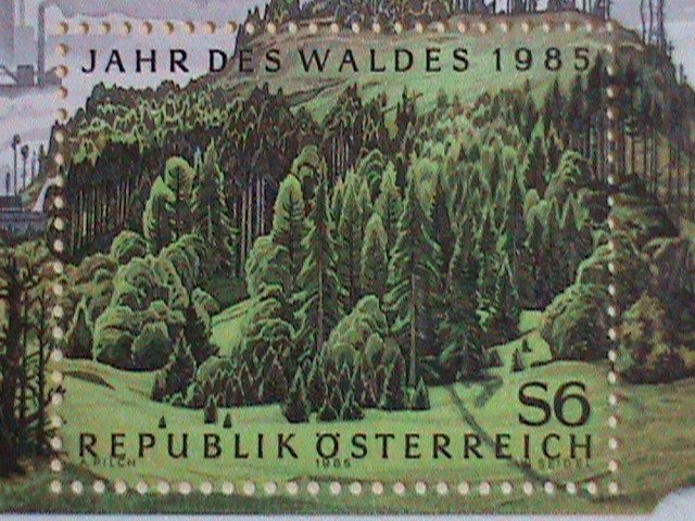 ​AUSTRIA STAMP: 1985-SC#1319 YEAR OF THE FOREST- CTO-NH - S/S SHEET