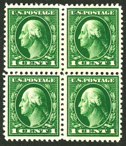 U.S. #498 MINT BLOCK OF 4 OG NH