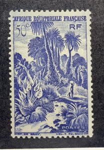 French Equatorial Africa 1946 Scott 169 MH - 50c, landscape, Jungle