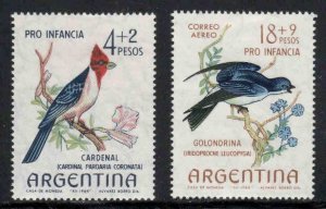 Argentina #B47, CB35 ~ Set of 2 ~ Birds ~ Unused, LHM    (1964)