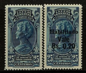 Venezuela SC# 343 and 386, 343 Never Hinged, 386 Hinged - S10969