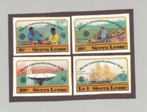 Sierra Leone #591-594 World Communications Year 4v Imperf Proofs