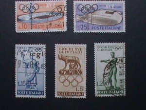 ITALIY-VERY OLD OLYMPIC GAMES & STATIUM USED STAMPS  WE SHIP TO WORLD WIDE VF