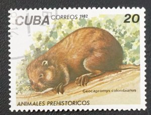 CUBA Sc# 2544  PREHISTORIC ANIMALS dinosaurs 20c  1982  used cto