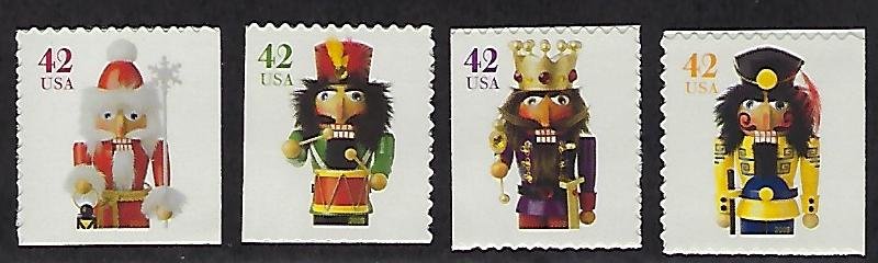 Catalog # 4364 67 set of 4 Christmas Xmas Nutcracker Figurines from Bklt pane