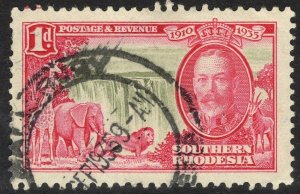 SOUTHERN RHODESIA SG31 1935 1d SILVER JUBILEE USED