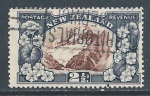 New Zealand #207 Used 2 1/2p Mt. Cook & Lilies - Wmk. 253