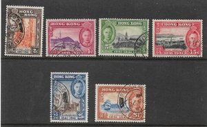 HONG KONG 1941 CENTENARY OF BRITISH OCCUPATION SG 163/168 FINE USED Cat £32