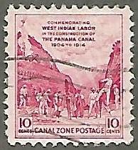 Canal Zone #146 10c Workers in Culebra used (1951)
