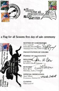 Signed USPS FD Sale Ceremony Program #4778-81 Flag Seasons Rocky Mt 5/17/2013