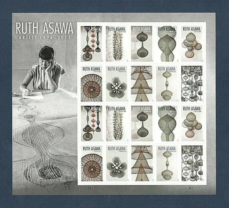 Sc # 5504-5513 ~ Full Pane ~ Forever Issue Ruth Asawa (ej31)