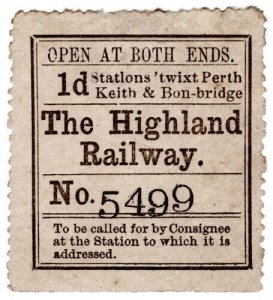 (I.B) The Highland Railway : Newspaper Parcel 1d