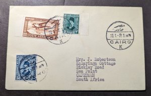 1932 Egypt Airmail Cover Cairo to Sea Point Capetown South Africa