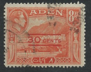 Aden 1951 - 30c on 8a orange - SG40 used