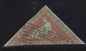 Cape of Good Hope 1853 SC 1 Used SCV $400.00