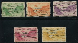 Canal Zone CO8-CO12 Type II Airpost Official Set of 5 Stamps BY2145