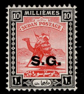 SUDAN GVI SG O37, 10m carmine & black, LH MINT.