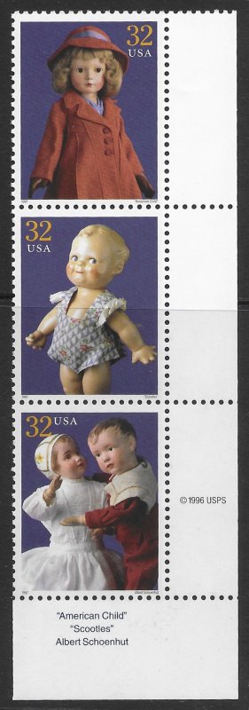 US #3151e,j,o   MNH  Classic American Dolls.  Great stamps.