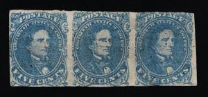 GENUINE CONFEDERATE CSA SCOTT #4 STONE-2 STRIP-3 PLATED POSTION 41 42 43 MINT NG