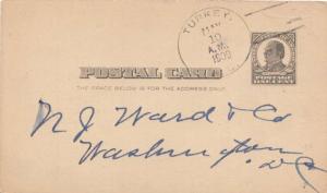 United States North Carolina Turkey 1909 4a-bar  Postal Card.