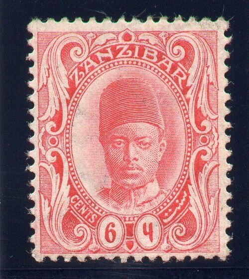 Zanzibar 1908 KEVII 6c rose-carmine (wmk upright) MLH. SG 227. Sc 101.