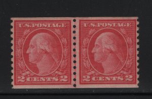 492 Linepair VF original gum lightly hinged with nice color cv $ 55 ! see pic !