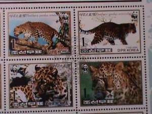 ​KOREA-1998-WWF-WORLD WILDLIFE FUND-LOVELY PANTHERS -CTO SHEET VF- LAST ONE