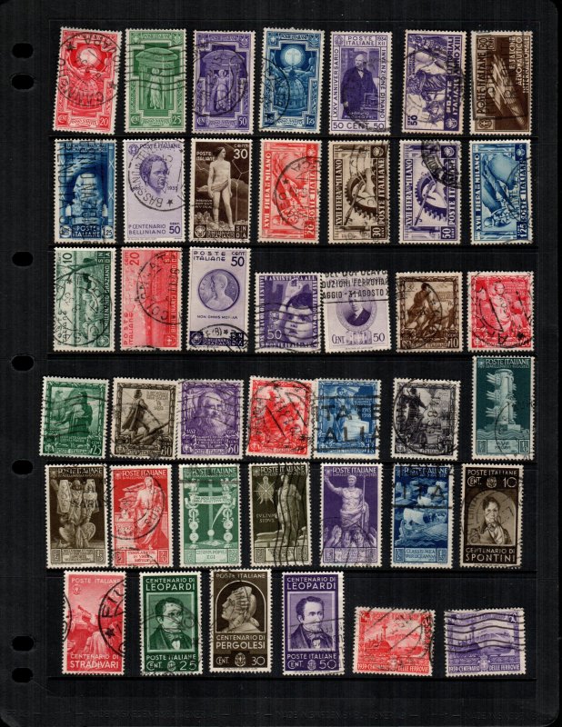 Italy  41 diff Used and mint  hinged cat $67.00