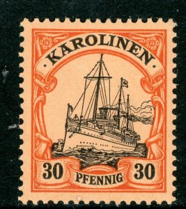 Caroline Islands 1901 Germany 30 pfg Yacht Ship Unwatermark Scott #12 Mint S345