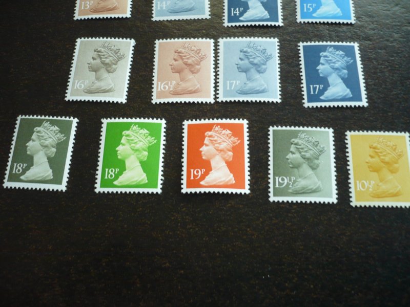 Stamps -Great Britain-Scott#MH71-MH110 - Mint Never Hinged Part Set of 17 Stamps