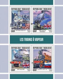 TOGO- 2019 - Steam Trains - Perf 4v Sheet  - MNH