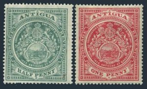 Antigua 31-32,hinged.Michel 26-27. Seal of the Colony,1908.