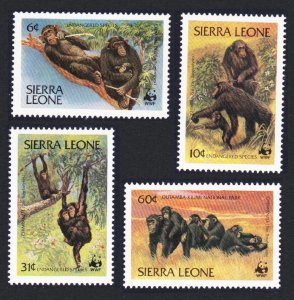 Sierra Leone WWF Chimpanzee 4v 1983 MNH SC#586-589 SG#745-748 MI#713-716