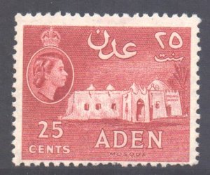 Aden Scott 51 - SG54, 1953 Elizabeth II 25c MH*