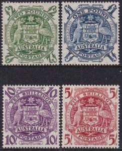 Sc# 218 / 221 Australia Coat of Arms 1949 - 1950 complete set MVLH CV $253.50