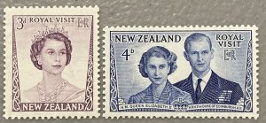 New Zealand 1953 #286-7, Visit of Royal Couple, MNH.