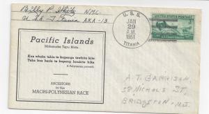 Naval Cover 1951 USS Titania AKA-13 ]Pacific Islands Cachet Sc 936 Coast Guard