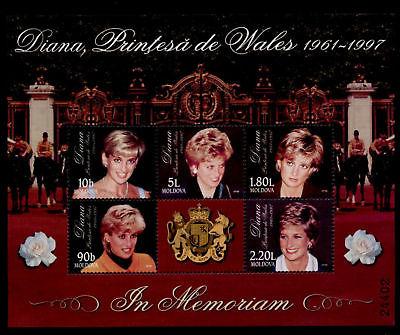 Moldova 282 MNH Princess Diana, Crest, Flowers, Horse