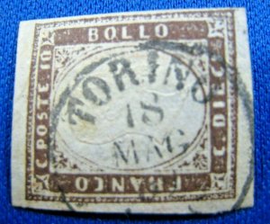 SARDINIA 1858 SCOTT # 11j   USED       (bs32)