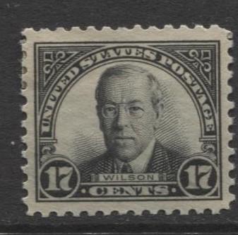 USA - Scott 623 - Wilson- 1925 - MNH - Black.- Single 17c Stamp